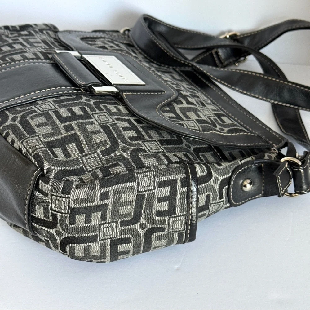 Emma James Black and Gray Patterned Shoulder Crossbody HandBag